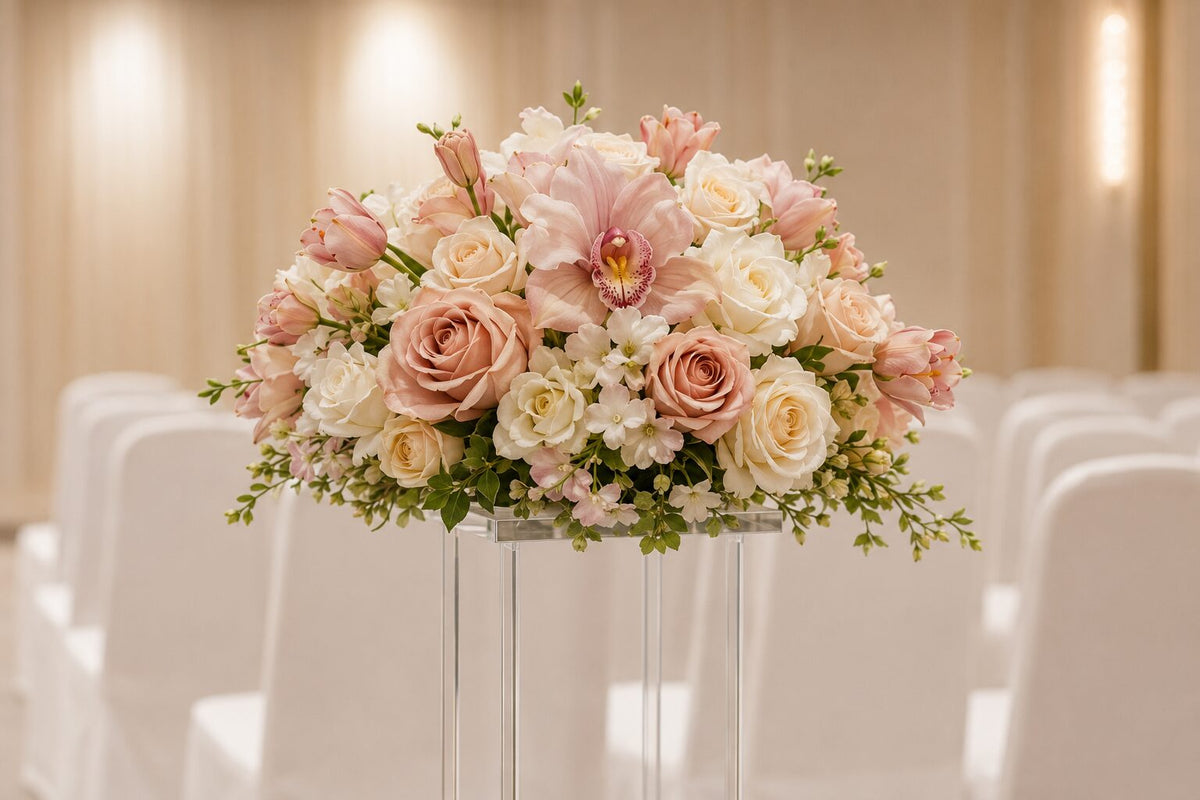 Blush Champagne Aisle Pedestals