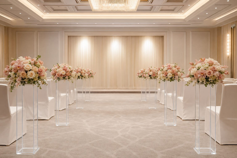 Blush Champagne Aisle Pedestals