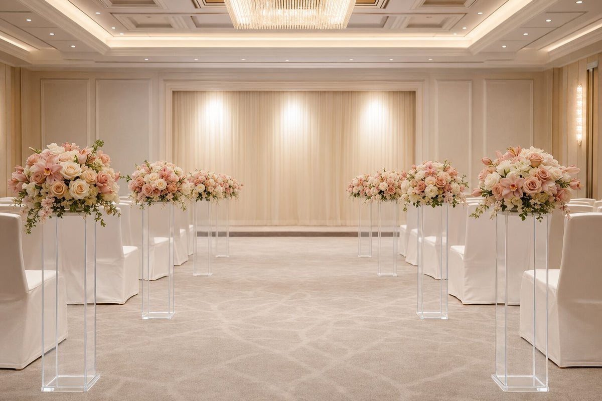 Blush Champagne Aisle Pedestals