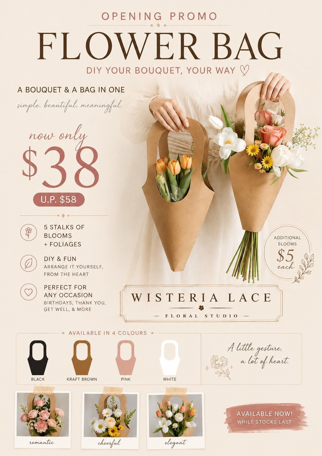 Opening promotion: Flower Bag at S$38