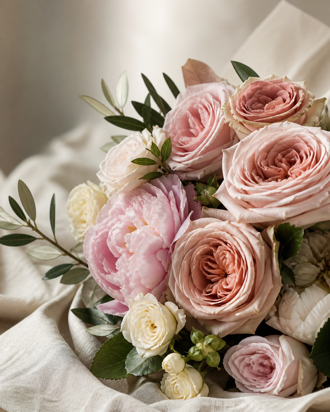 Apricot and champagne floral study